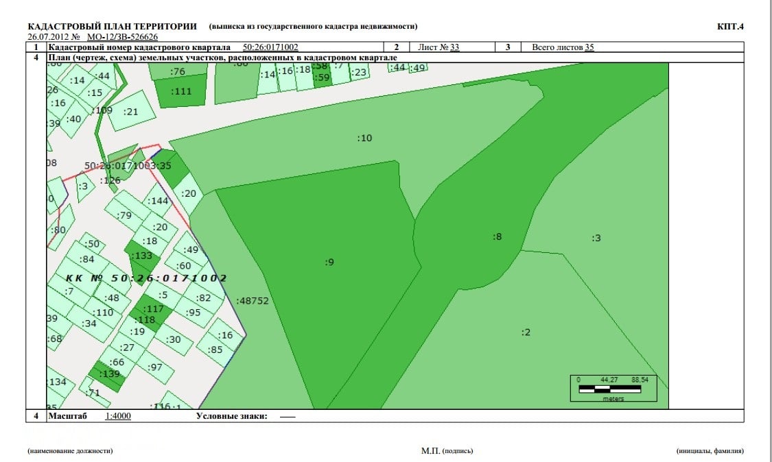 Кадастровый план участка в Жуковском